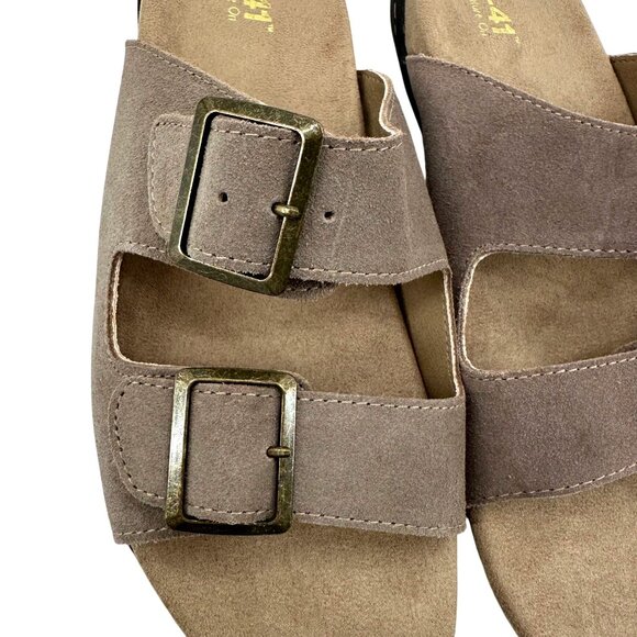 J-41 Adventure On Womens Leather Cushioned Footbed Slide Sandals 10M - Picture 4 of 11